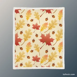 Maple Leaves Seamless Pattern Sherpa Fleece Blanket 1