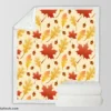 Maple Leaves Seamless Pattern Sherpa Fleece Blanket