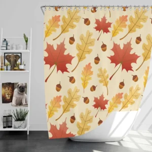 Maple Leaves Seamless Pattern Shower Curtain