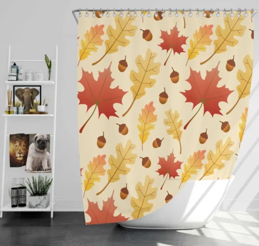 Maple Leaves Seamless Pattern Shower Curtain