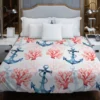 Marine Anchor Surrounded By Sea Corals Duvet Cover