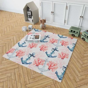 Marine Anchor Surrounded By Sea Corals Rug 1