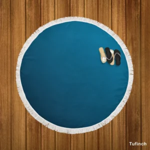 Marine Blue Gradient Round Beach Towel