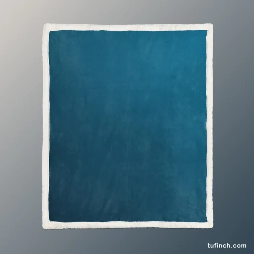 Marine Blue Gradient Sherpa Fleece Blanket 1