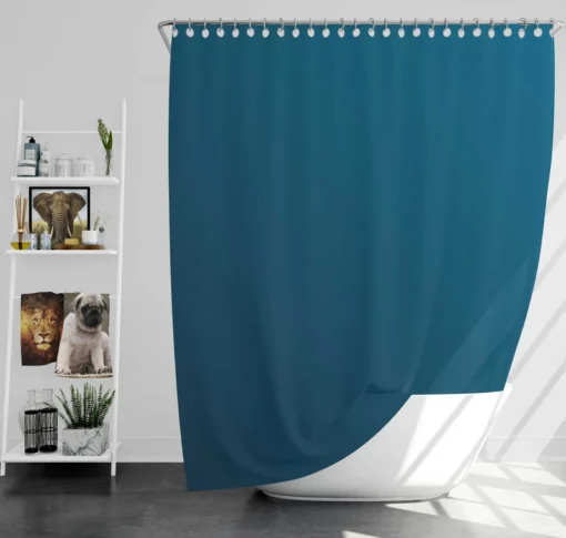 Marine Blue Gradient Shower Curtain