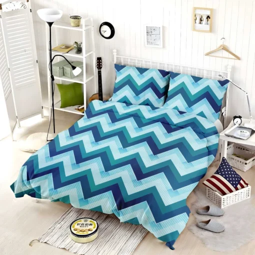 Marine Color Zigzag Pattern Bedding Set