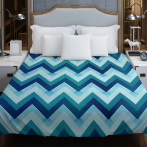 Marine Color Zigzag Pattern Duvet Cover