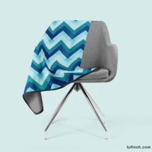 Marine Color Zigzag Pattern Fleece Blanket 2