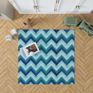 Marine Color Zigzag Pattern Rug