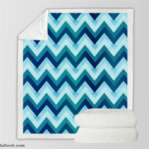 Marine Color Zigzag Pattern Sherpa Fleece Blanket