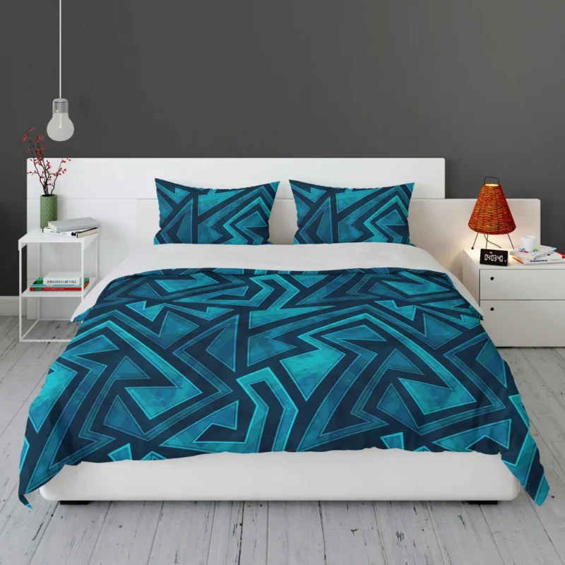 Marine Maze Texture With Grunge Bedding Set 1