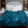 Marine Maze Texture With Grunge Duvet Cover