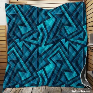 Marine Maze Texture With Grunge Quilt Blanket