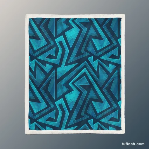 Marine Maze Texture With Grunge Sherpa Fleece Blanket 1