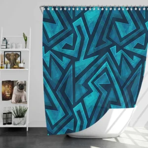 Marine Maze Texture With Grunge Shower Curtain