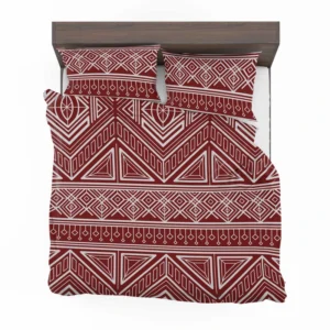 Maroon Aesthetic Songket Pattern Bedding Set 1