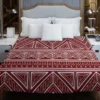 Maroon Aesthetic Songket Pattern Duvet Cover