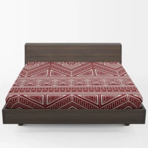 Maroon Aesthetic Songket Pattern Fitted Sheet 1