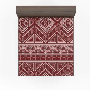 Maroon Aesthetic Songket Pattern Fitted Sheet