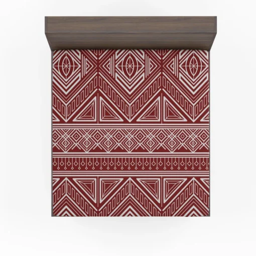 Maroon Aesthetic Songket Pattern Fitted Sheet