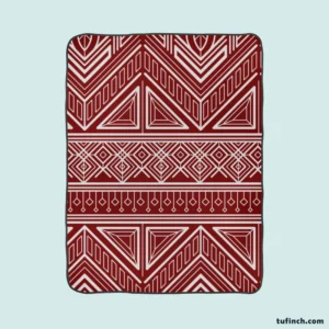 Maroon Aesthetic Songket Pattern Fleece Blanket 1