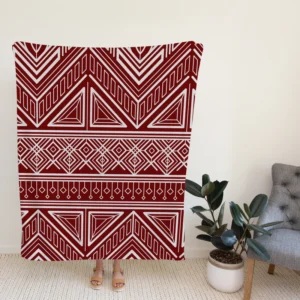 Maroon Aesthetic Songket Pattern Fleece Blanket