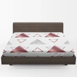 Maroon Grey Marble Triangle Pattern Fitted Sheet 1