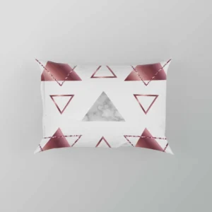 Maroon Grey Marble Triangle Pattern Pillow Case