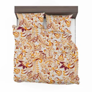 Maroon Yellow Folk Design Bedding Set 2