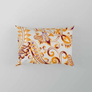 Maroon Yellow Folk Design Pillow Case