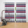 Maroon and Navy Blue stripes Pattern Curtain