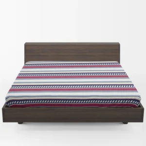 Maroon and Navy Blue stripes Pattern Fitted Sheet 1