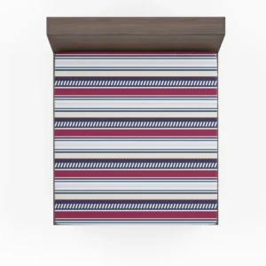 Maroon and Navy Blue stripes Pattern Fitted Sheet