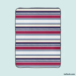 Maroon and Navy Blue stripes Pattern Fleece Blanket 1