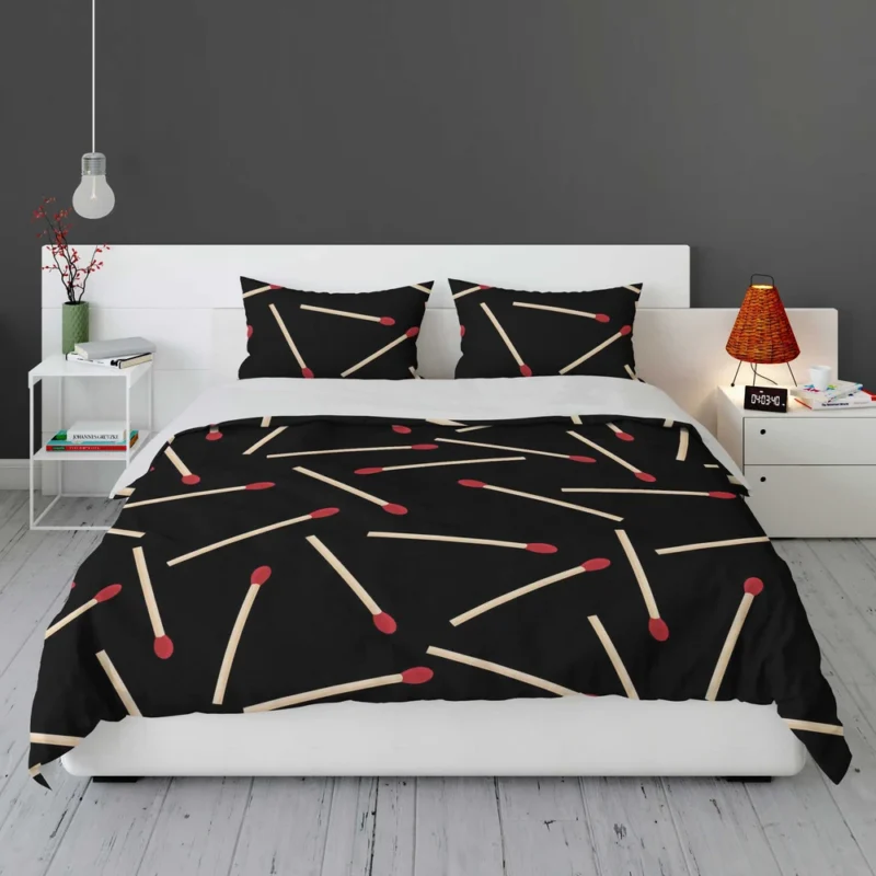 Match Stick Red Head Pattern Bedding Set 1