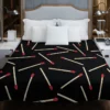 Match Stick Red Head Pattern Duvet Cover