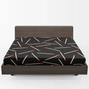 Match Stick Red Head Pattern Fitted Sheet 1