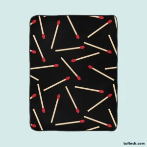 Match Stick Red Head Pattern Fleece Blanket 1