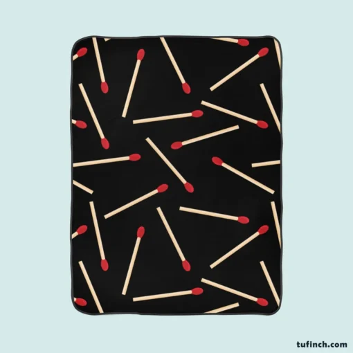 Match Stick Red Head Pattern Fleece Blanket 1