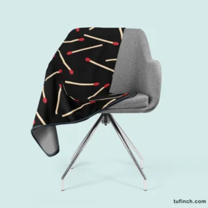 Match Stick Red Head Pattern Fleece Blanket 2