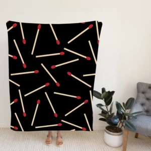 Match Stick Red Head Pattern Fleece Blanket