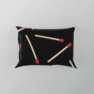 Match Stick Red Head Pattern Pillow Case