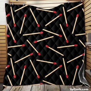 Match Stick Red Head Pattern Quilt Blanket