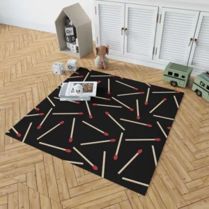 Match Stick Red Head Pattern Rug 1