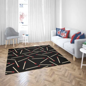 Match Stick Red Head Pattern Rug 2