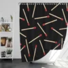 Match Stick Red Head Pattern Shower Curtain