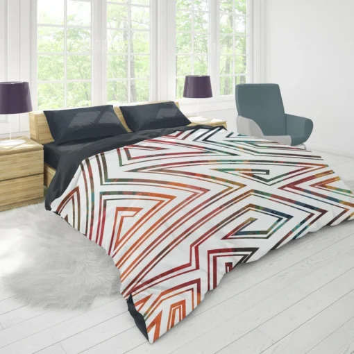 Maze Geometric Seamless Pattern Duvet Cover 1