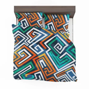 Maze-inspired Seamless Pattern Bedding Set 2