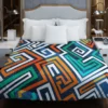 Maze-inspired Seamless Pattern Duvet Cover