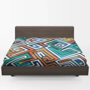 Maze-inspired Seamless Pattern Fitted Sheet 1